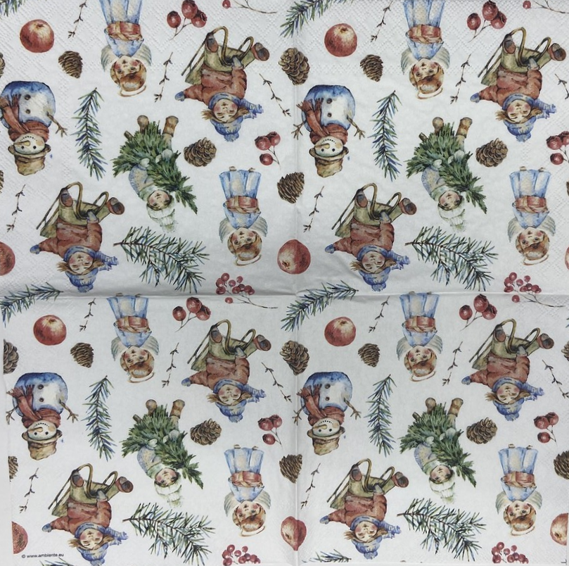 Decoupage Napkins 6.5"  (2pcs)- Playing Outside