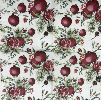 Decoupage Napkins 6.5"  (2pcs)- Pomegranates