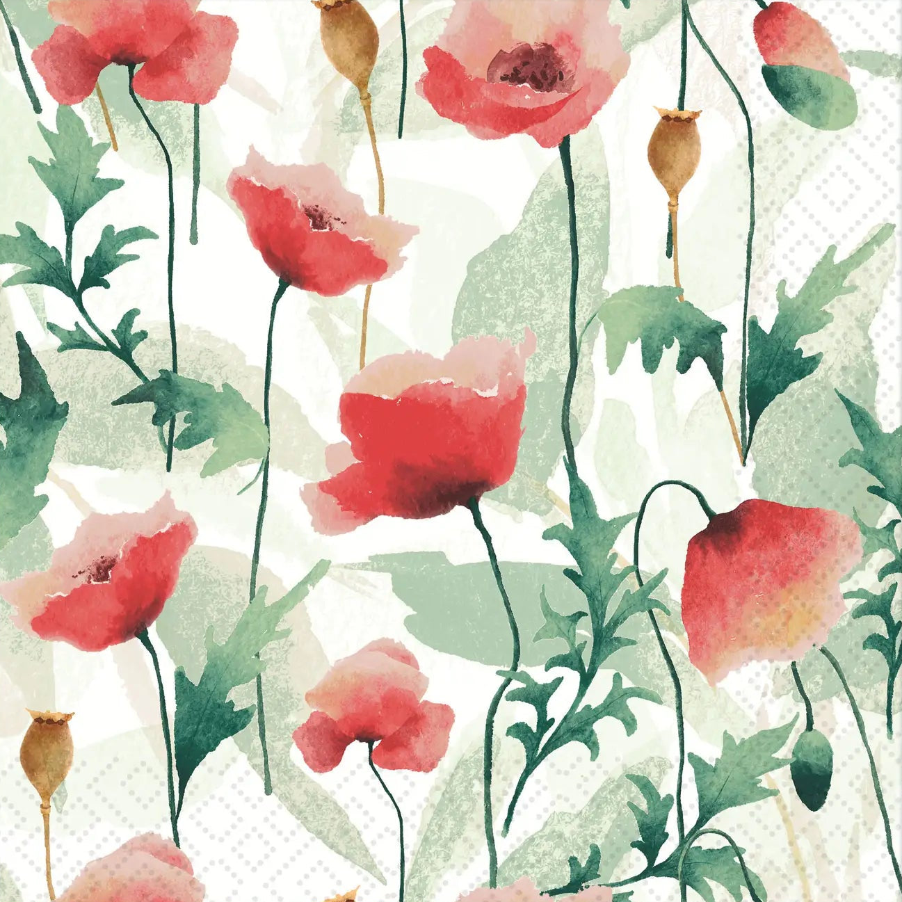 Decoupage Napkins 6.5"  (2pcs)- Poppies Delight