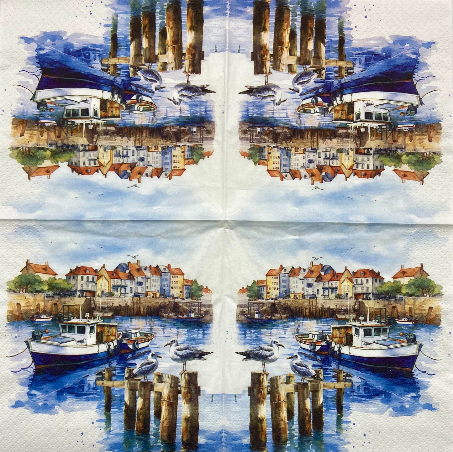 Decoupage Napkins 6.5" (2pcs)- Port Scene