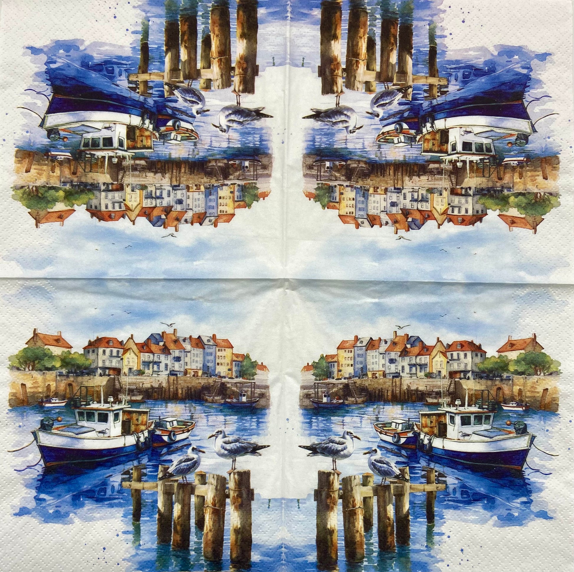 Decoupage Napkins 6.5" (2pcs)- Port Scene