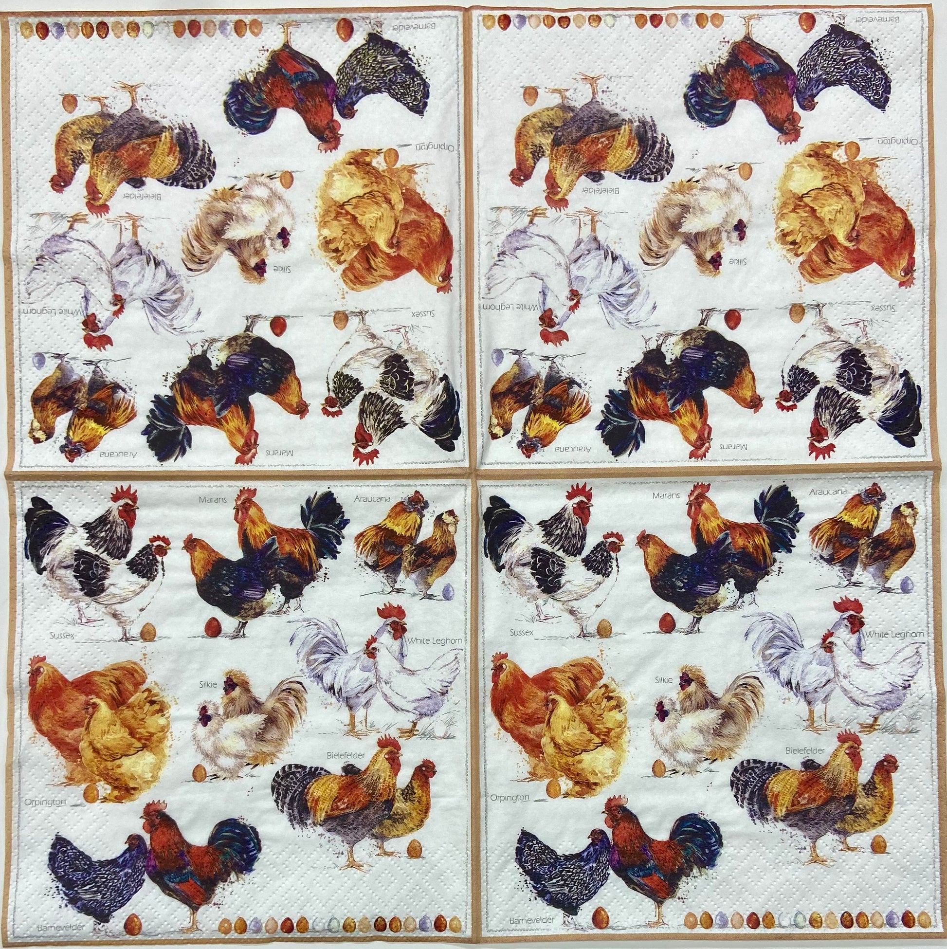Decoupage Napkins 6.5" (2pcs)- Poulets