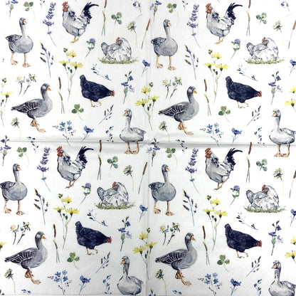 Decoupage Napkins 6.5"  (2pcs)- Poultry