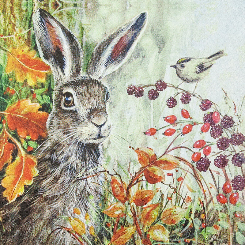 Decoupage Napkins 6.5"  (2pcs)- Rabbit in Autumn