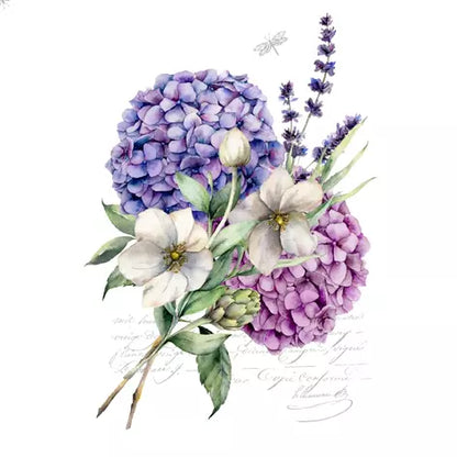 Decoupage Napkins 6.5" (2pcs)- Ramilette De Hortensias