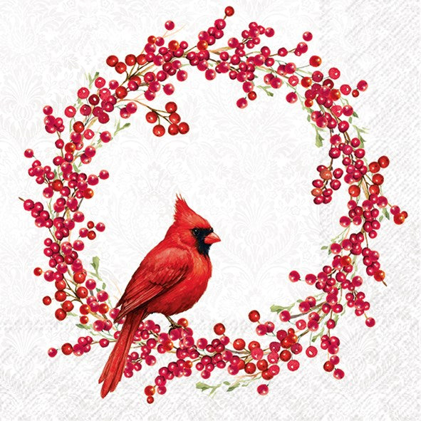 Decoupage Napkins 6.5" (2pcs)- Red Cardinal