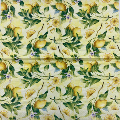 Decoupage Napkins 6.5" (2pcs)- Ripe Lemons