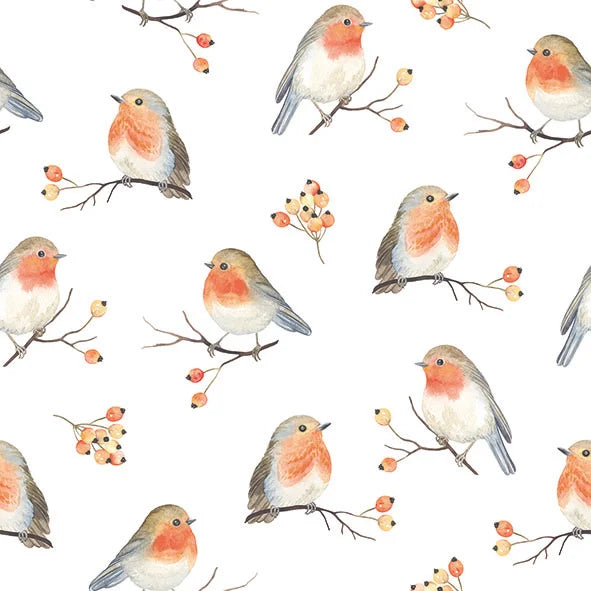 Decoupage Napkins 6.5" (2pcs)- Robin Family
