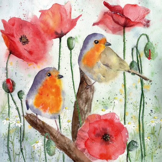 Decoupage Napkins 6.5" (2pcs)- Robin & Poppy