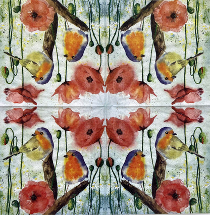 Decoupage Napkins 6.5" (2pcs)- Robin & Poppy
