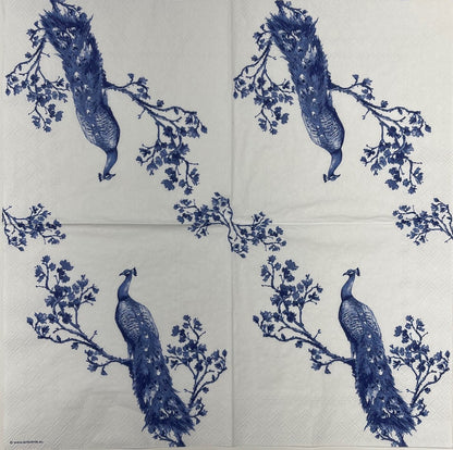 Decoupage Napkins 6.5"  (2pcs)- Royal Peacock