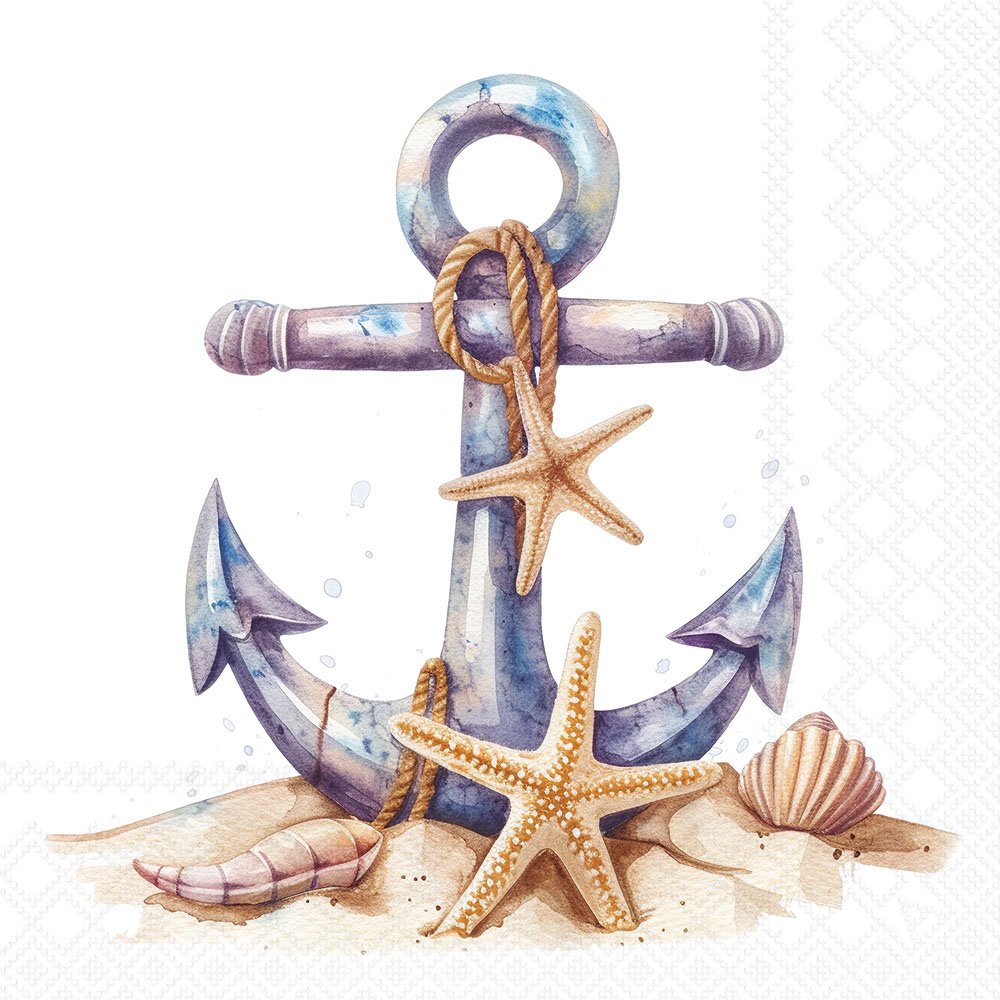 Decoupage Napkins 6.5"  (2pcs)- Rusty Anchor