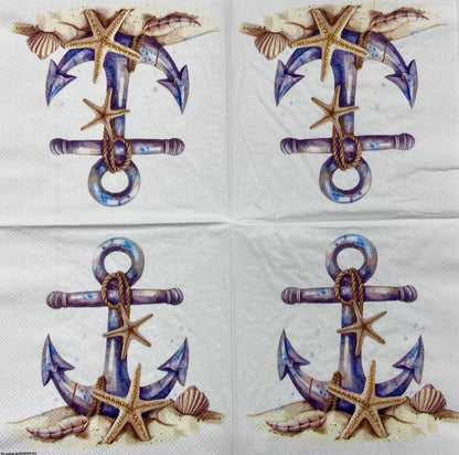 Decoupage Napkins 6.5"  (2pcs)- Rusty Anchor