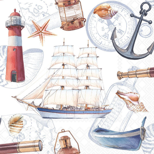 Decoupage Napkins 6.5" (2pcs)- Sailboat