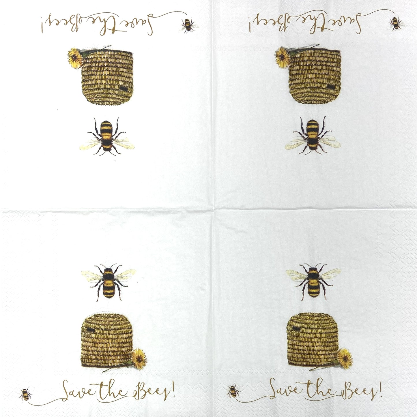 Decoupage Napkins 6.5" (2pcs)- Save The Bees