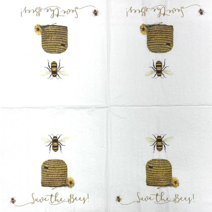 Decoupage Napkins 6.5" (2pcs)- Save The Bees
