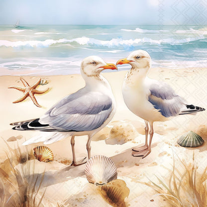 Decoupage Napkins 6.5" (2pcs)- Seagulls