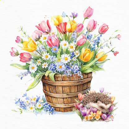 Decoupage Napkins 6.5" (2pcs)- Secchio Pieno Di Primavera