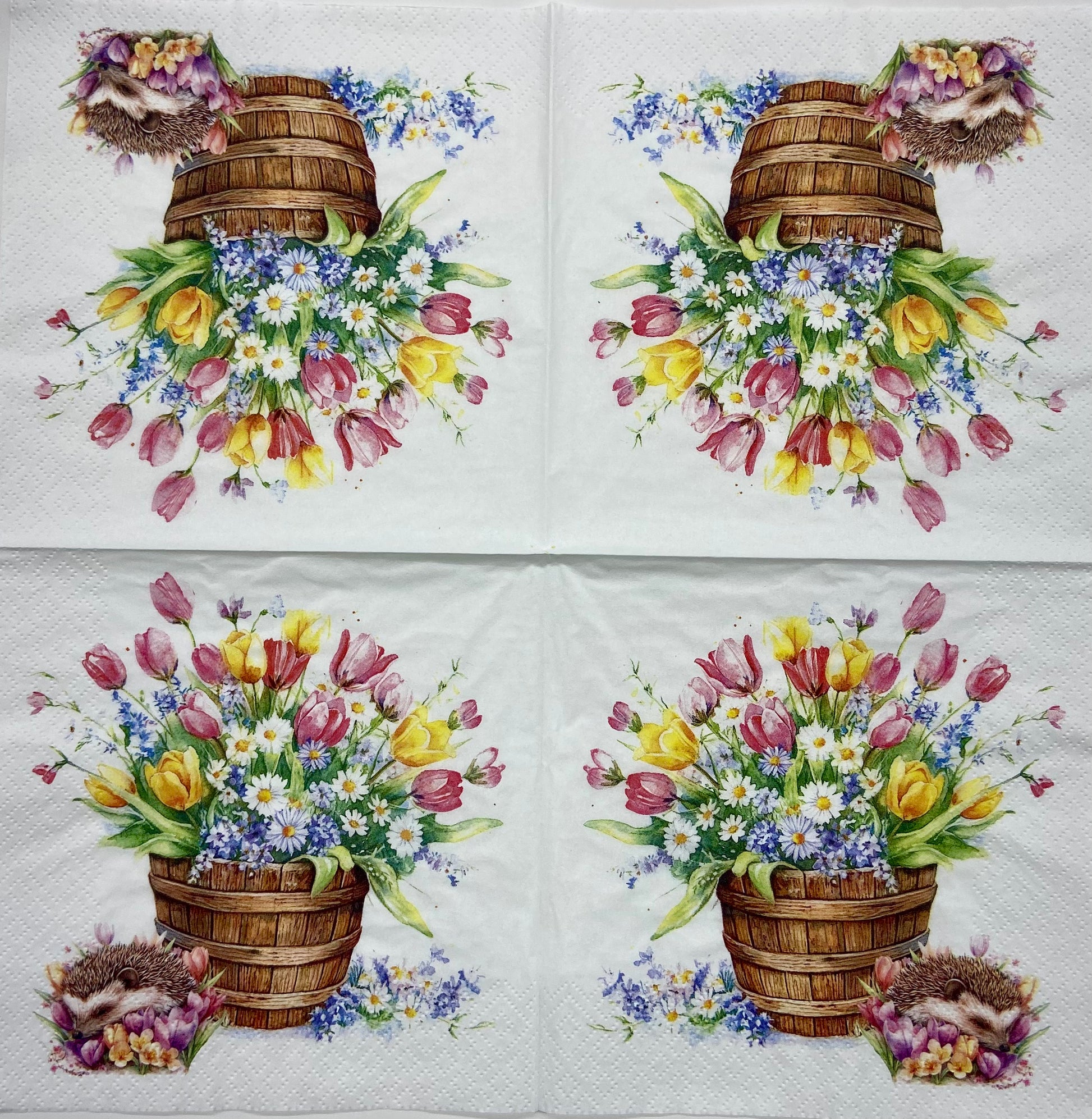 Decoupage Napkins 6.5" (2pcs)- Secchio Pieno Di Primavera