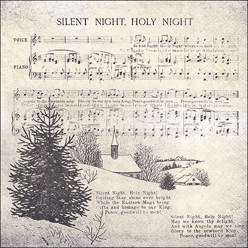 Decoupage Napkins 6.5"  (2pcs)- Silent Night