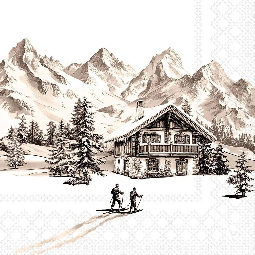 Decoupage Napkins 6.5" (2pcs)- Ski Chalet