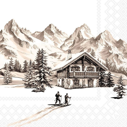 Decoupage Napkins 6.5" (2pcs)- Ski Chalet