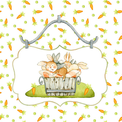 Decoupage Napkins 6.5"  (2pcs)- Sleeping Bunnies in Bucket