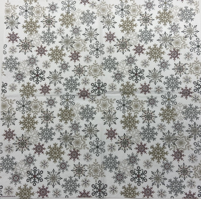 Decoupage Napkins 6.5"  (2pcs)- Snowflakes All Over White