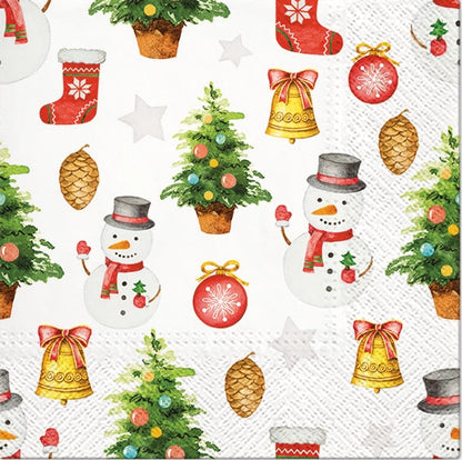Decoupage Napkins 6.5" (2pcs)- Snowman Pattern