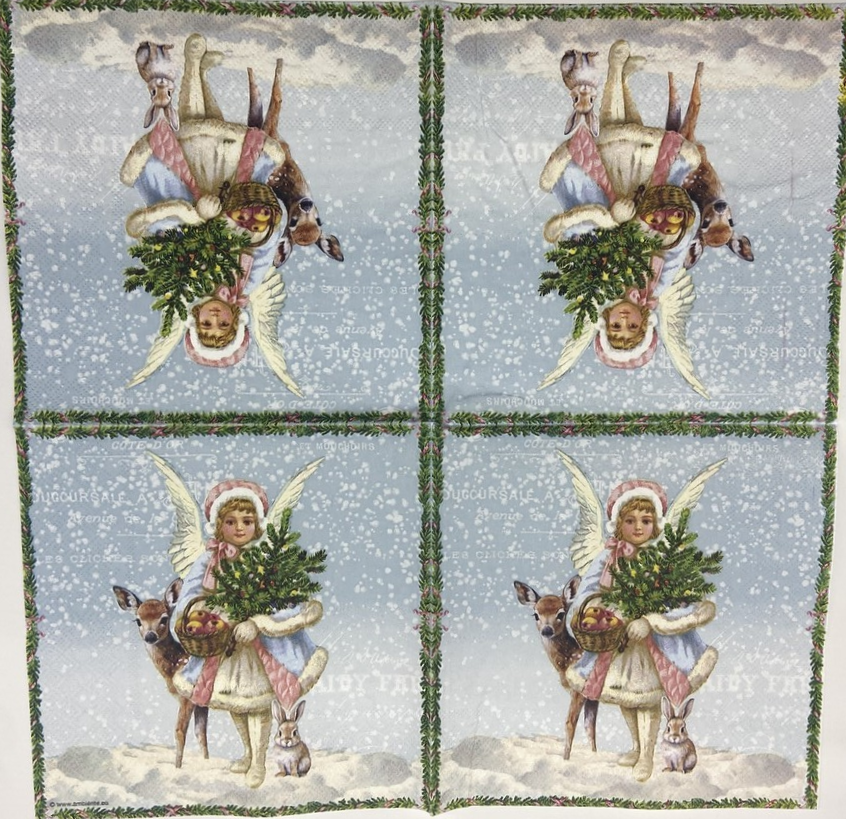 Decoupage Napkins 6.5"  (2pcs)- Snowy Day