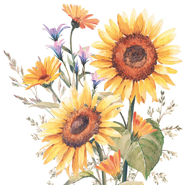Decoupage Napkins 6.5"  (2pcs)- Sunflowers