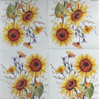 Decoupage Napkins 6.5"  (2pcs)- Sunflowers