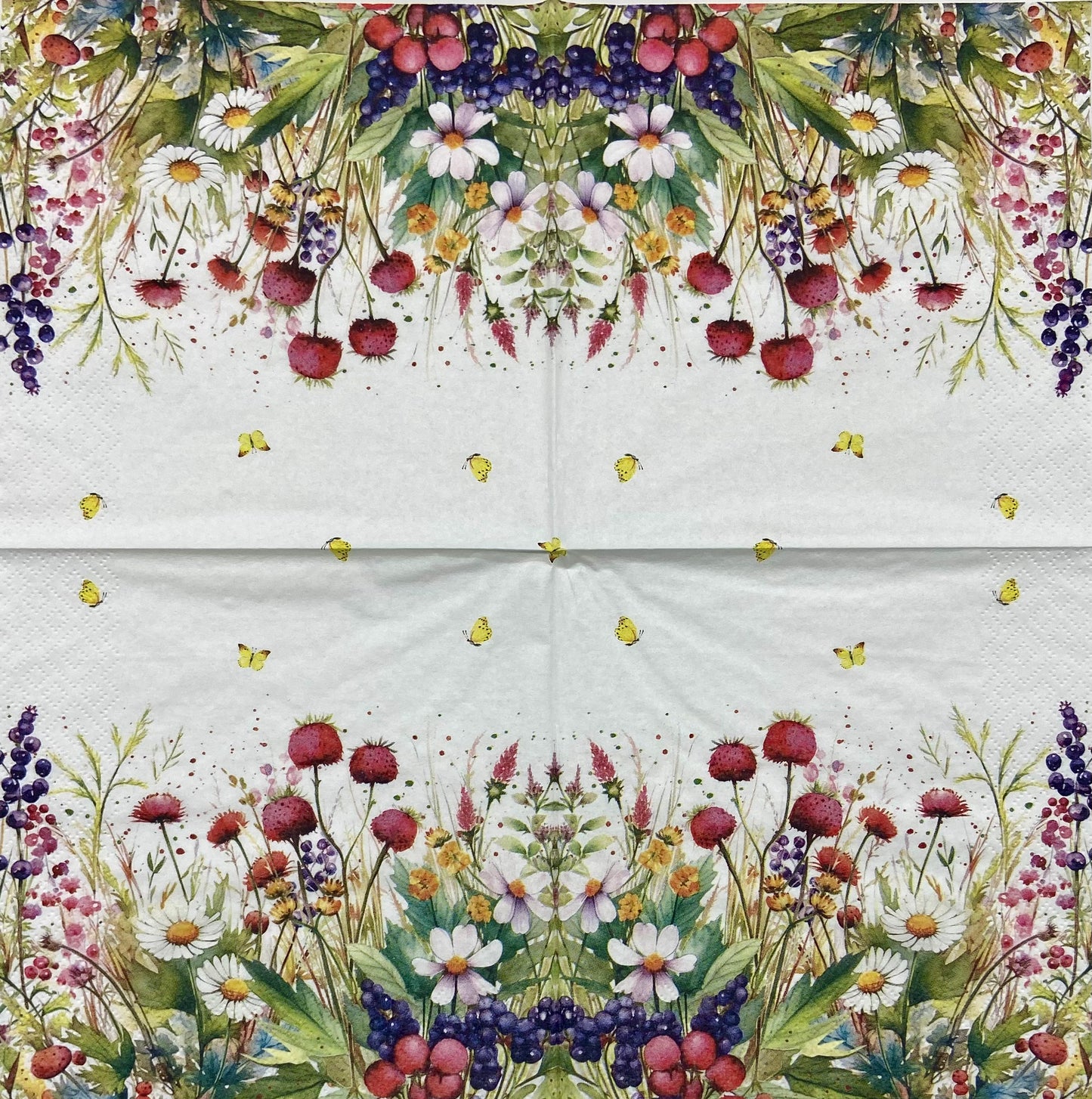 Decoupage Napkins 6.5" (2pcs)- Sweet Berry Meadow