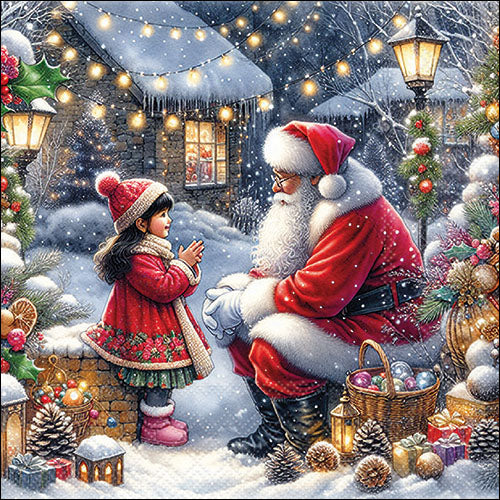 Decoupage Napkins 6.5"  (2pcs)- Talking to Santa