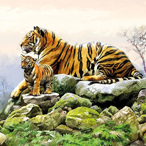 Decoupage Napkins 6.5" (2pcs)- Tigers
