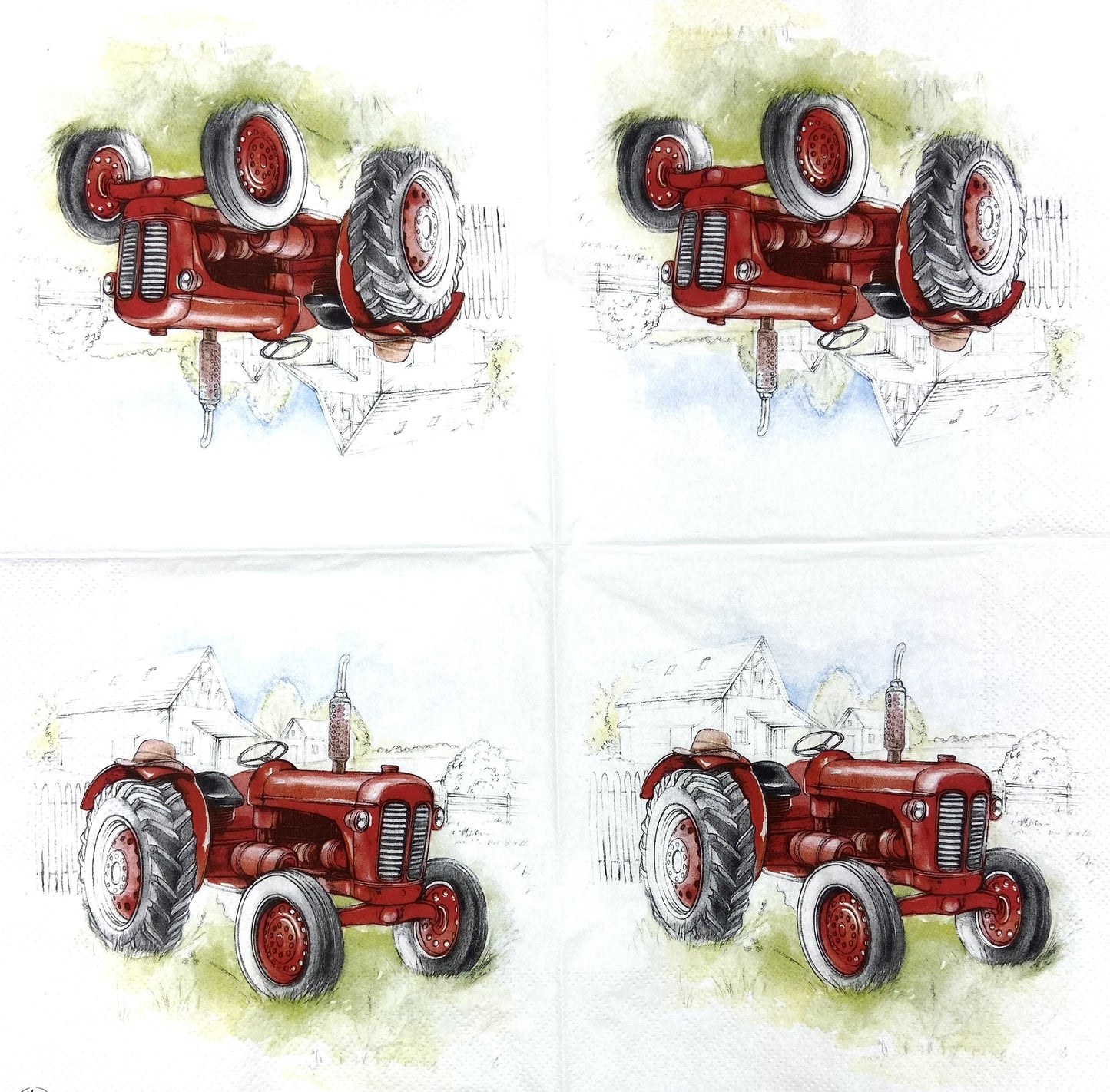 Decoupage Napkins 6.5" (2pcs)- Tractor