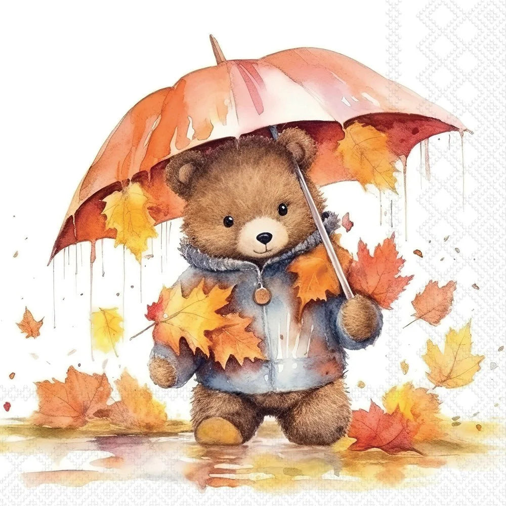 Decoupage Napkins 6.5" (2pcs)- Umbrella Bear