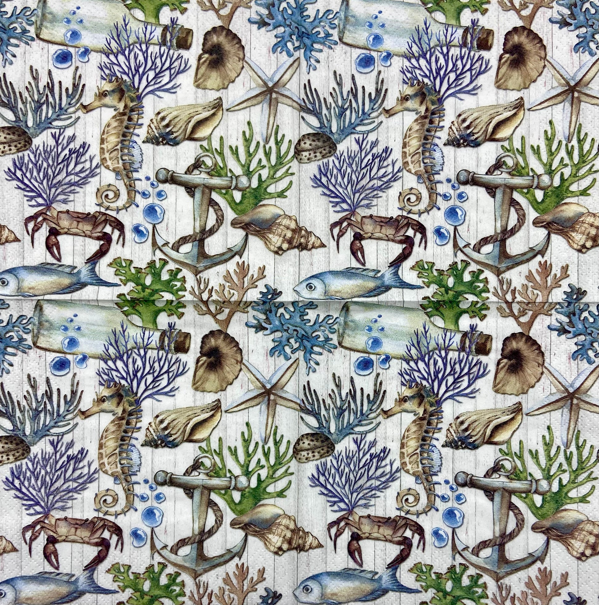 Decoupage Napkins 6.5" (2pcs)- Underwater Treasures