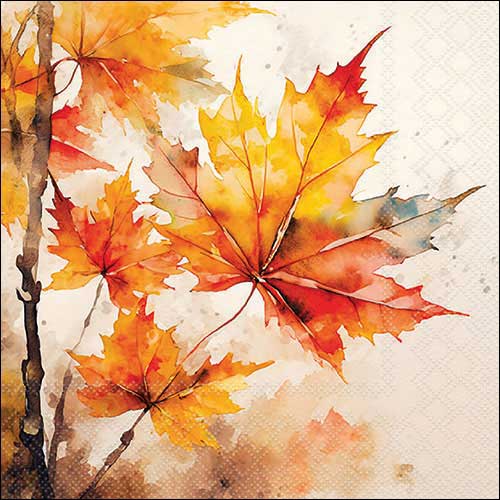 Decoupage Napkins 6.5"  (2pcs)- Vibrant Leaves