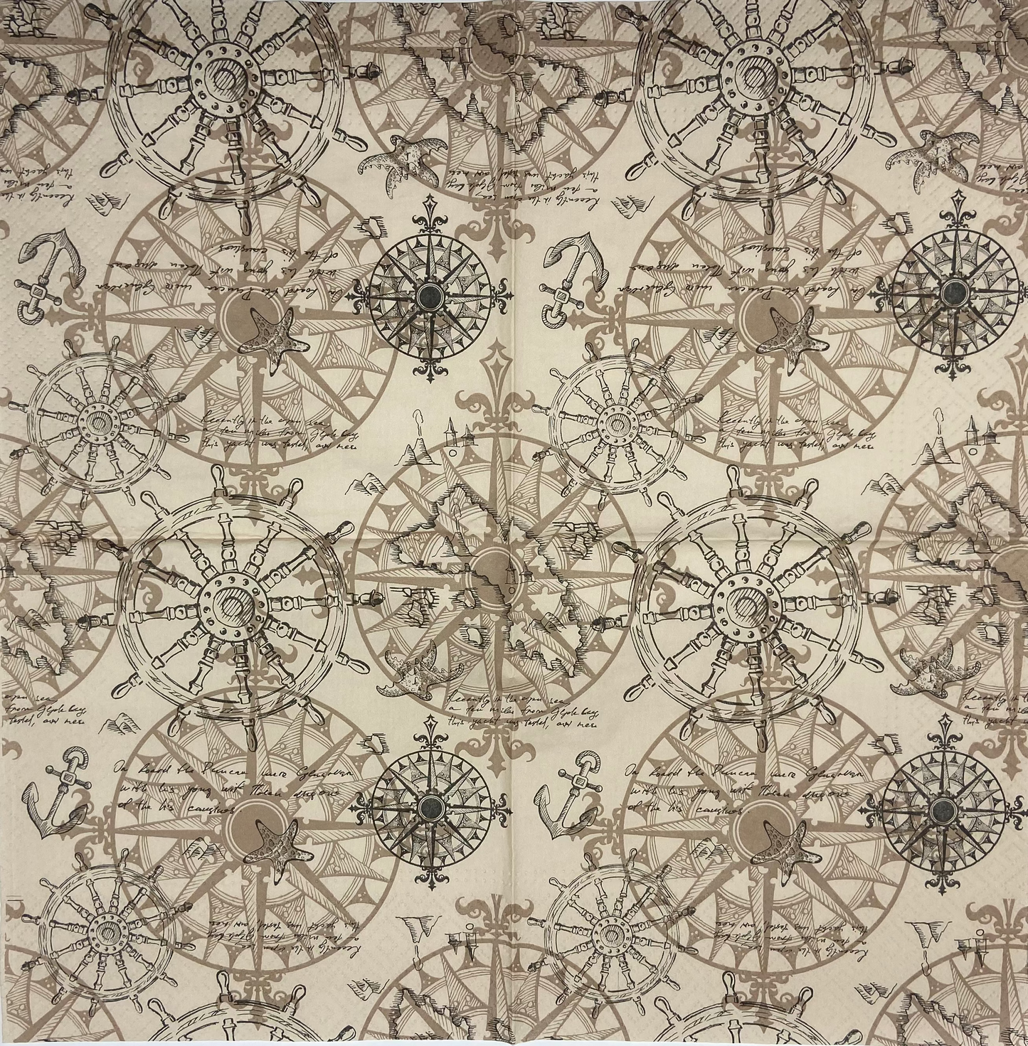 Decoupage Napkins 6.5" (2pcs)- Vintage Nautical Map