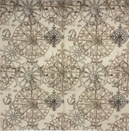 Decoupage Napkins 6.5" (2pcs)- Vintage Nautical Map