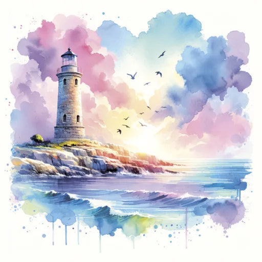 Decoupage Napkins 6.5" (2pcs)- Watercolor Lighthouse