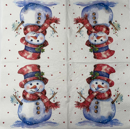 Decoupage Napkins 6.5" (2pcs)- Watercolour Snowman