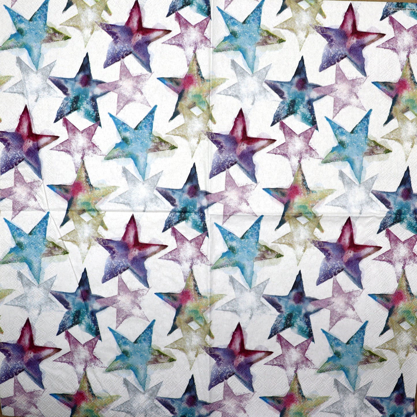 Decoupage Napkins 6.5"  (2pcs)- Watercolour Stars