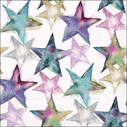 Decoupage Napkins 6.5"  (2pcs)- Watercolour Stars