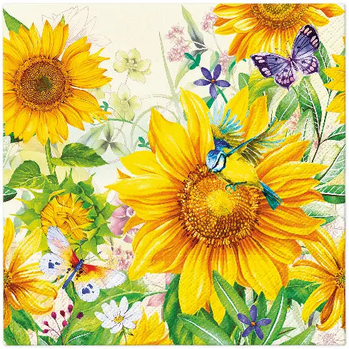 Decoupage Napkins 6.5" (2pcs)- Wild Sunflowers