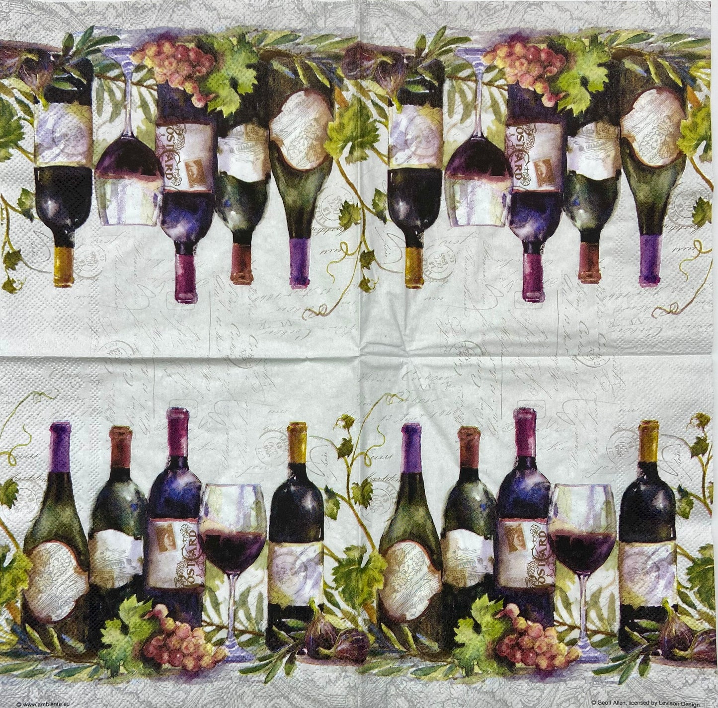 Decoupage Napkins 6.5"  (2pcs)- Wine Bottles