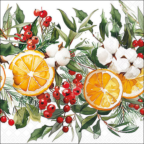 Decoupage Napkins 6.5"  (2pcs)- Winter Oranges