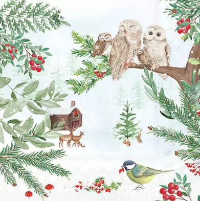Decoupage Napkins 6.5"  (2pcs)- Winter Outdoor
