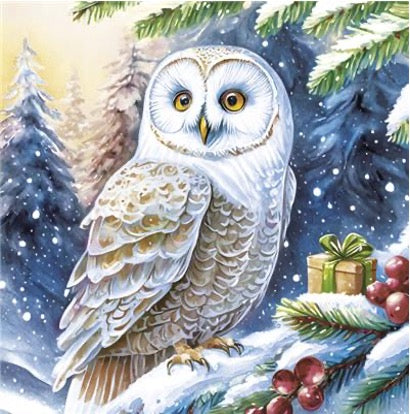 Decoupage Napkins 6.5" (2pcs)- Winter Owl